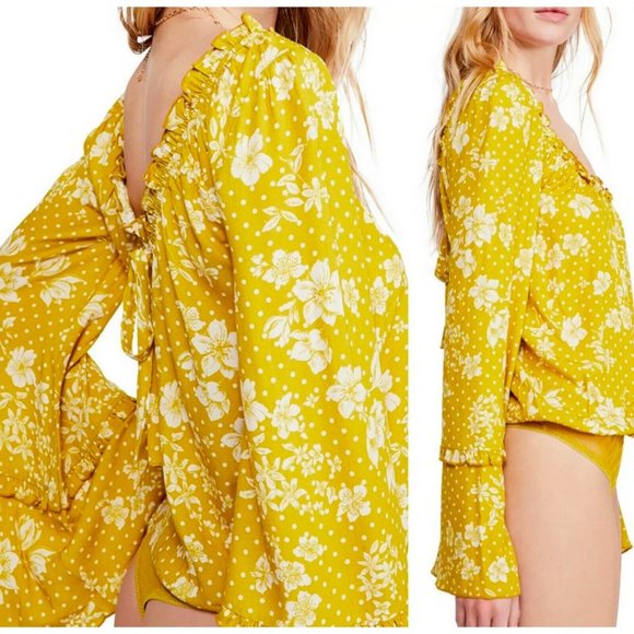 Free People One on One Date Marigold Bodysuit - Picture 2 of 7